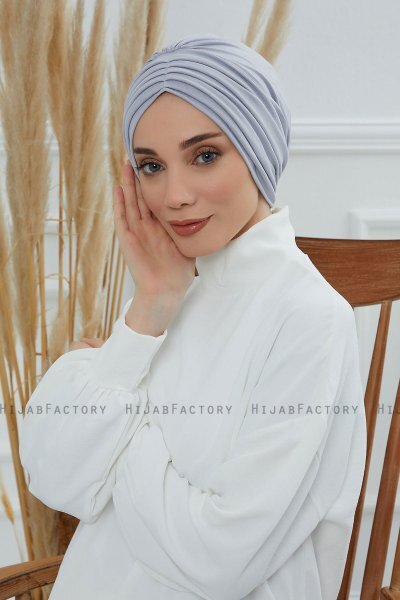 Wilma - Light Grey Cotton Turban