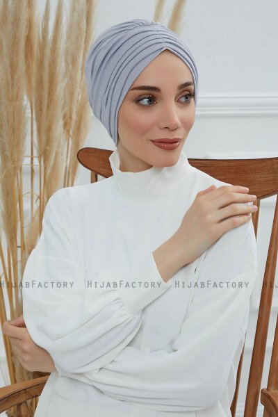 Wilma - Light Grey Cotton Turban