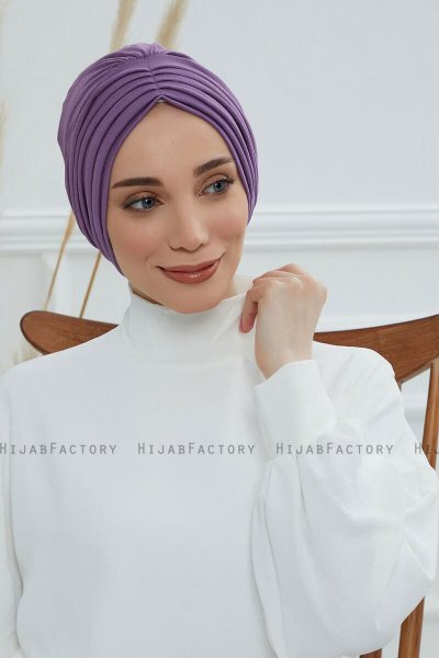 Wilma - Violet Cotton Turban