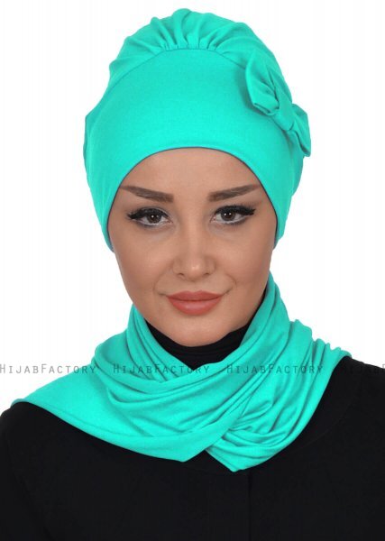 Bianca - Turquoise Cotton Turban