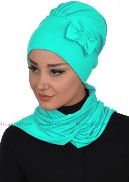 Bianca - Turquoise Cotton Turban