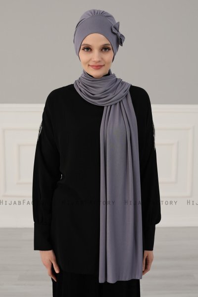 Bianca - Grey Cotton Turban