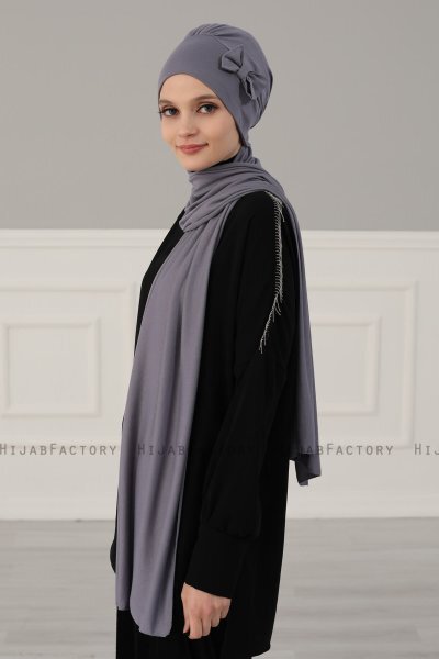Bianca - Grey Cotton Turban