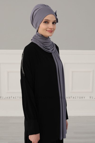 Bianca - Grey Cotton Turban