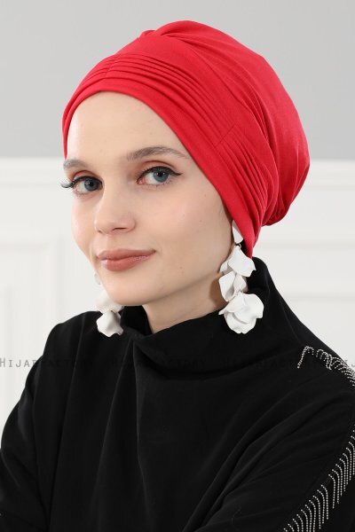 Linda - Red Cotton Turban - Ayse Turban