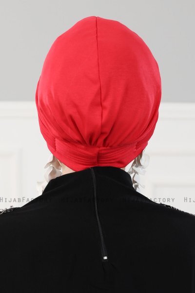Linda - Red Cotton Turban - Ayse Turban