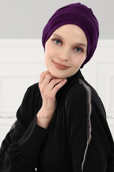 Linda - Purple Cotton Turban - Ayse Turban