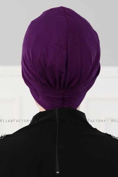 Linda - Purple Cotton Turban - Ayse Turban