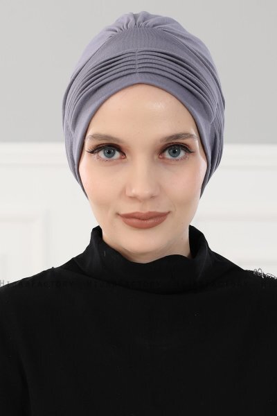 Linda - Grey Cotton Turban - Ayse Turban