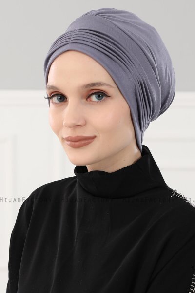 Linda - Grey Cotton Turban - Ayse Turban