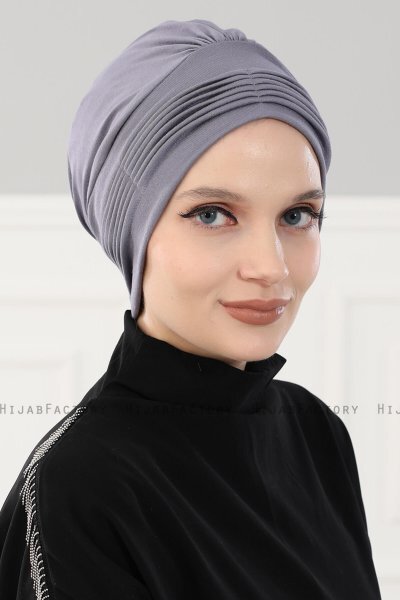 Linda - Grey Cotton Turban - Ayse Turban