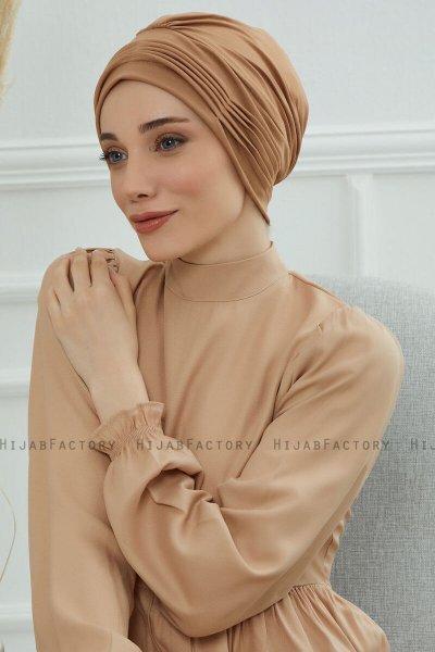 Linda - Light Brown Cotton Turban