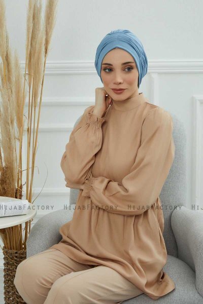 Linda - Sky Blue Cotton Turban