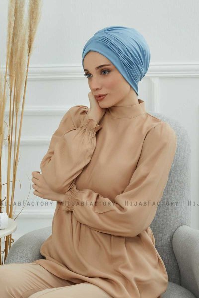 Linda - Sky Blue Cotton Turban