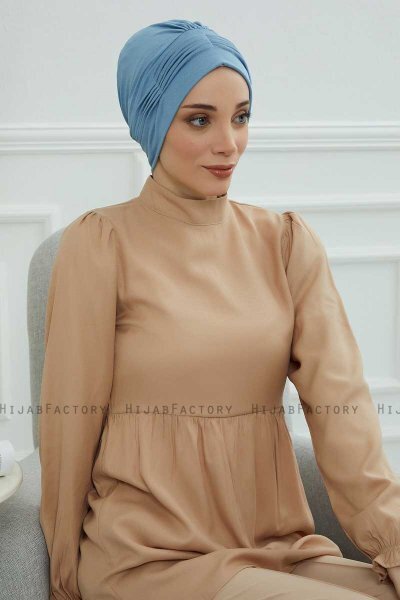Linda - Sky Blue Cotton Turban
