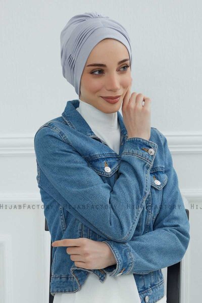 Linda - Light Grey Cotton Turban