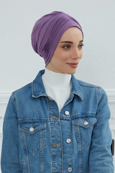 Linda - Violet Cotton Turban
