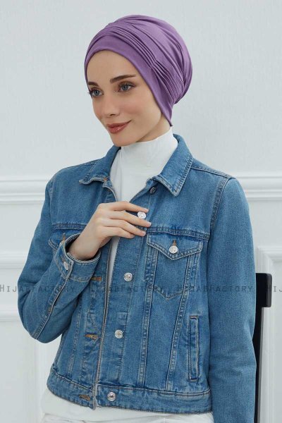Linda - Violet Cotton Turban