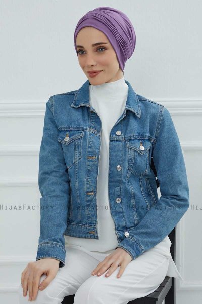 Linda - Violet Cotton Turban