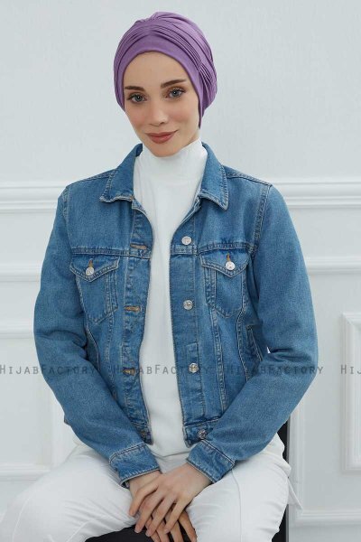 Linda - Violet Cotton Turban