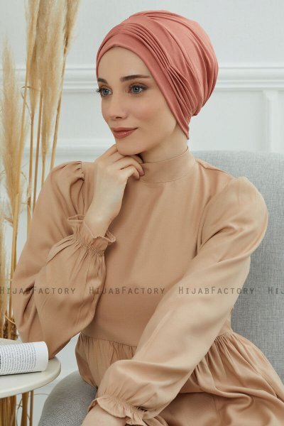 Linda - Salmon Cotton Turban