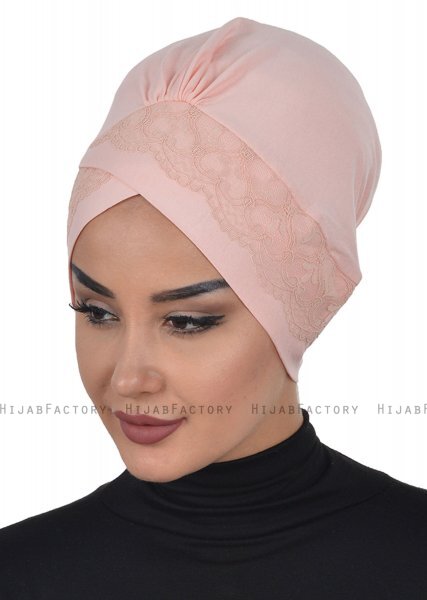 Molly - Dusty Pink Lace Cotton Turban