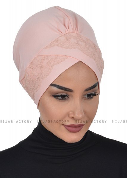 Molly - Dusty Pink Lace Cotton Turban