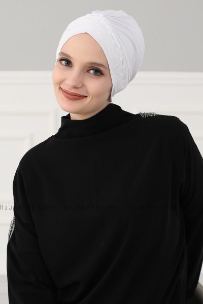Molly - Creme Lace Cotton Turban