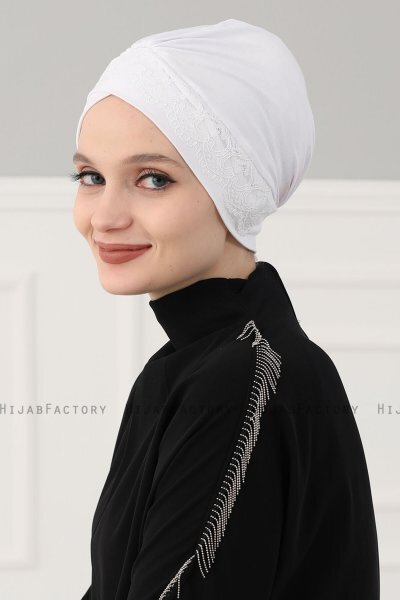 Molly - Creme Lace Cotton Turban