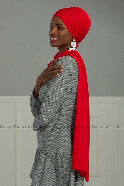 Rebecca - Red Cotton Turban - Ayse Turban