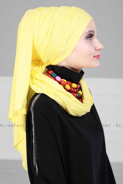 Rebecca - Yellow Cotton Turban - Ayse Turban