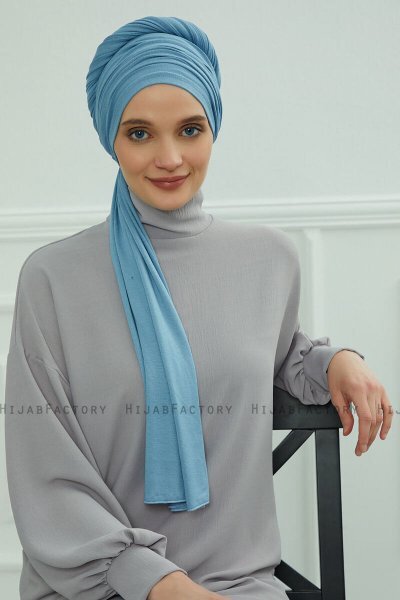 Rebecca - Sky Blue Cotton Turban