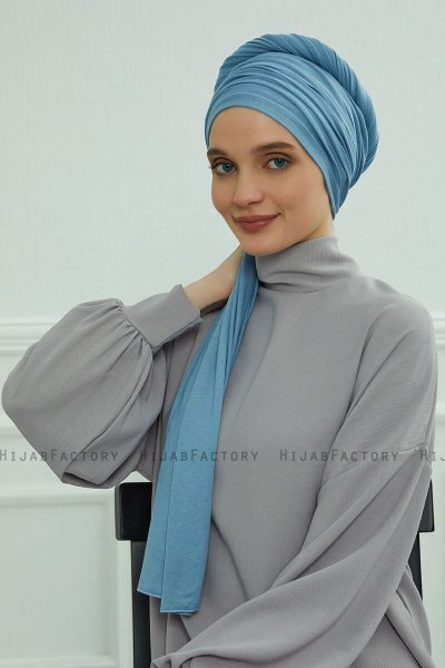 Rebecca - Sky Blue Cotton Turban