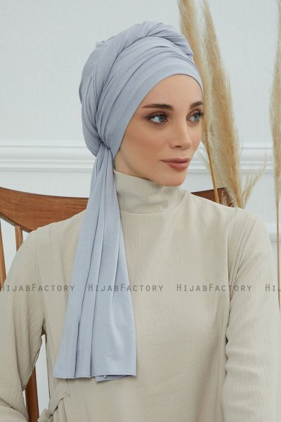 Rebecca - Light Grey Cotton Turban