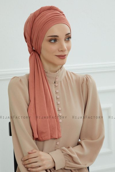 Rebecca - Salmon Cotton Turban
