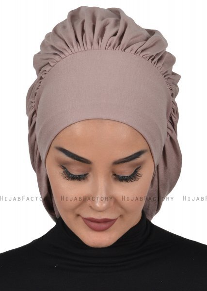 Isabella - Taupe Cotton Turban - Ayse Turban