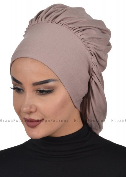Isabella - Taupe Cotton Turban - Ayse Turban