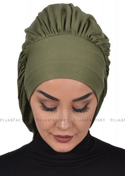 Isabella - Khaki Cotton Turban - Ayse Turban
