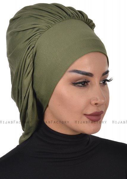 Isabella - Khaki Cotton Turban - Ayse Turban