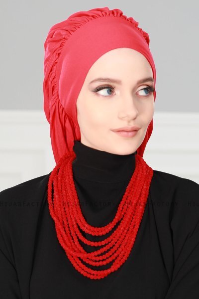 Isabella - Red Cotton Turban - Ayse Turban