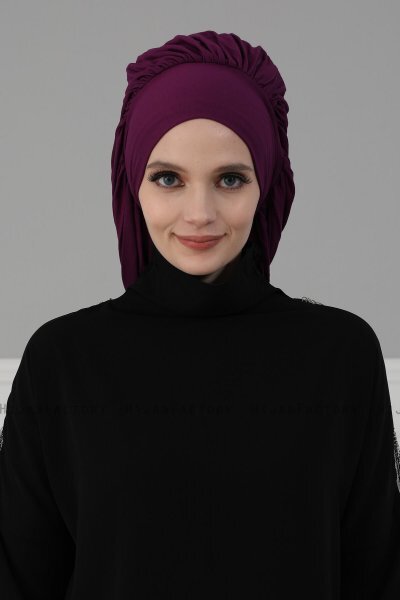 Isabella - Purple Cotton Turban - Ayse Turban