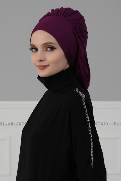 Isabella - Purple Cotton Turban - Ayse Turban