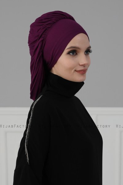 Isabella - Purple Cotton Turban - Ayse Turban