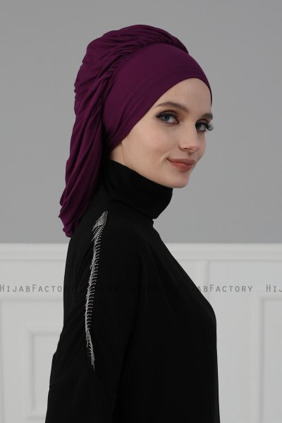 Isabella - Purple Cotton Turban - Ayse Turban