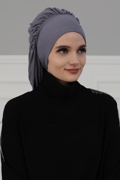 Isabella - Grey Cotton Turban - Ayse Turban