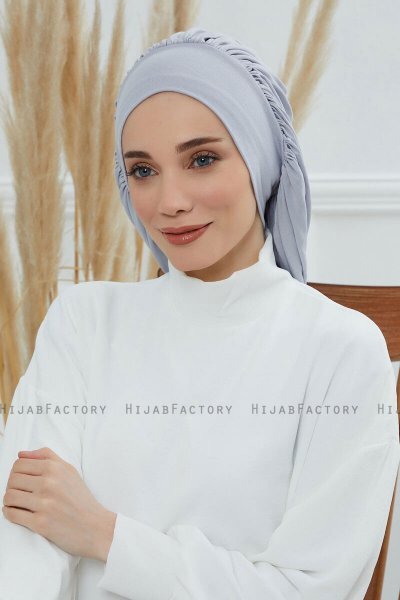 Isabella - Light Grey Cotton Turban