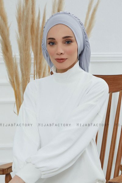 Isabella - Light Grey Cotton Turban