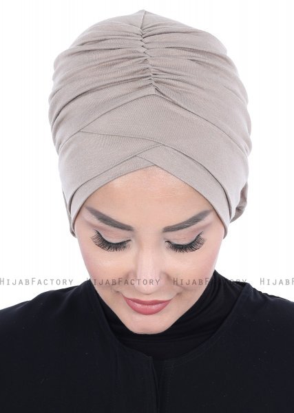 Elisabeth - Taupe Cotton Turban