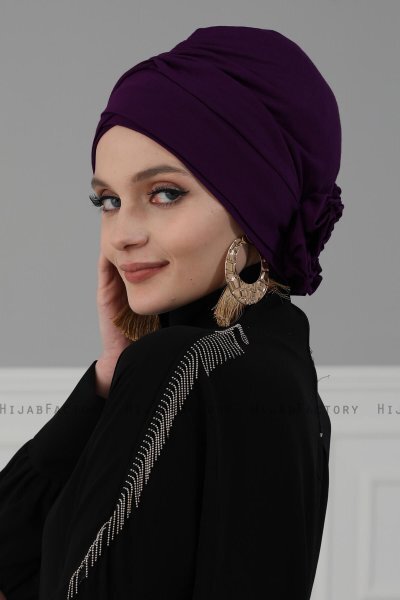 Elisabeth - Purple Cotton Turban