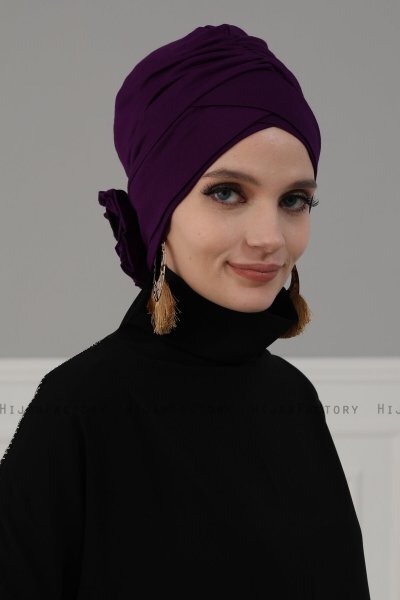 Elisabeth - Purple Cotton Turban